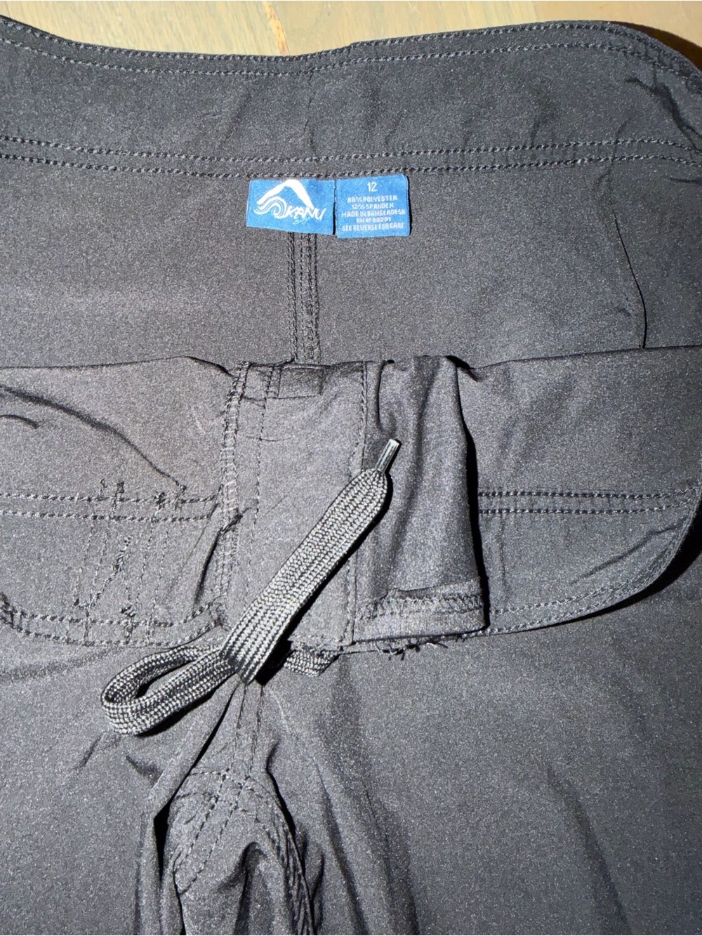 NWT Kanau SPF 50 Board Surf Swim Shorts Black Size 12 Women’s Quick Dry - Picture 4 of 5